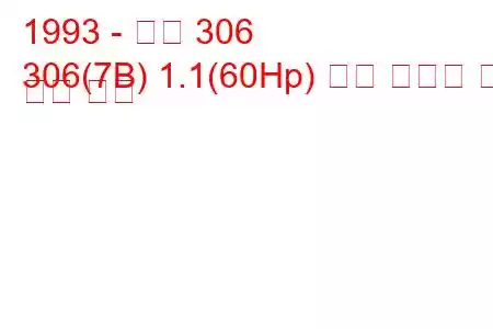 1993 - 푸조 306
306(7B) 1.1(60Hp) 연료 소비량 및 기술 사양