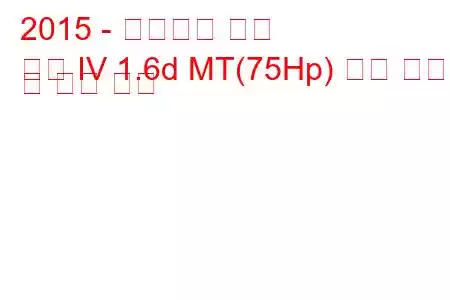 2015 - 폭스바겐 캐디
캐디 IV 1.6d MT(75Hp) 연료 소비 및 기술 사양