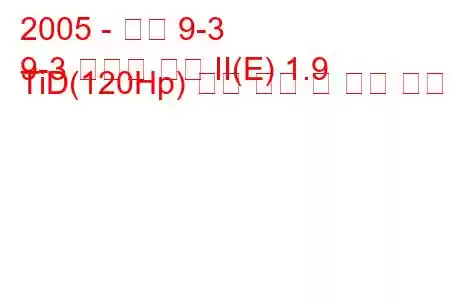 2005 - 사브 9-3
9-3 스포츠 콤비 II(E) 1.9 TiD(120Hp) 연료 소비 및 기술 사양