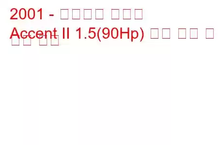 2001 - 태그아즈 액센트
Accent II 1.5(90Hp) 연료 소비 및 기술 사양