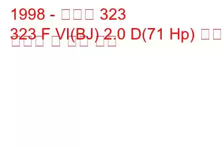 1998 - 마즈다 323
323 F VI(BJ) 2.0 D(71 Hp) 연료 소비량 및 기술 사양