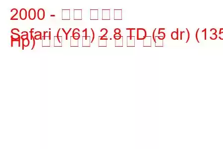 2000 - 닛산 사파리
Safari (Y61) 2.8 TD (5 dr) (135 Hp) 연료 소비 및 기술 사양