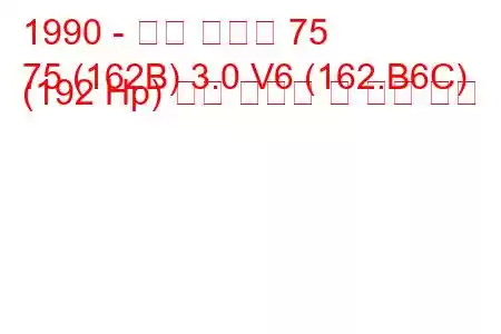 1990 - 알파 로미오 75
75 (162B) 3.0 V6 (162.B6C) (192 Hp) 연료 소비량 및 기술 사양