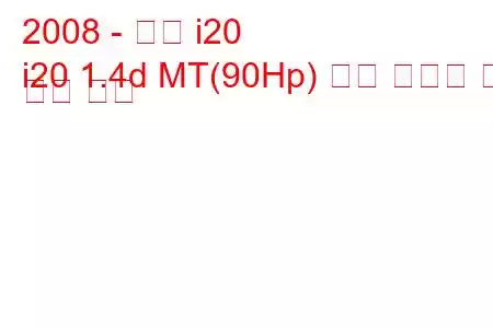 2008 - 현대 i20
i20 1.4d MT(90Hp) 연료 소비량 및 기술 사양