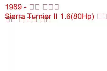 1989 - 포드 시에라
Sierra Turnier II 1.6(80Hp) 연료 소비 및 기술 사양