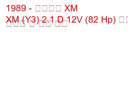 1989 - 시트로엥 XM
XM (Y3) 2.1 D 12V (82 Hp) 연료 소비량 및 기술 사양