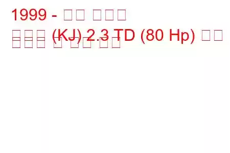 1999 - 대우 코란도
코란도 (KJ) 2.3 TD (80 Hp) 연료 소비량 및 기술 사양