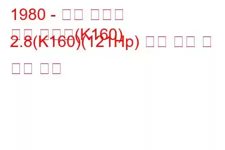 1980 - 닛산 패트롤
순찰 하드탑(K160) 2.8(K160)(121Hp) 연료 소비 및 기술 사양