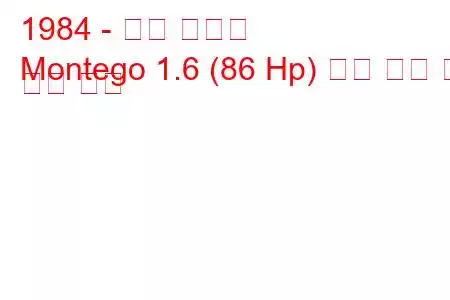 1984 - 로버 몬테고
Montego 1.6 (86 Hp) 연료 소비 및 기술 사양