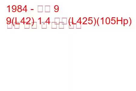 1984 - 르노 9
9(L42) 1.4 터보(L425)(105Hp) 연료 소비 및 기술 사양