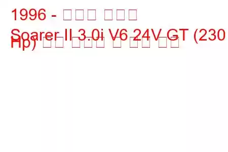 1996 - 토요타 소어러
Soarer II 3.0i V6 24V GT (230 Hp) 연료 소비량 및 기술 사양