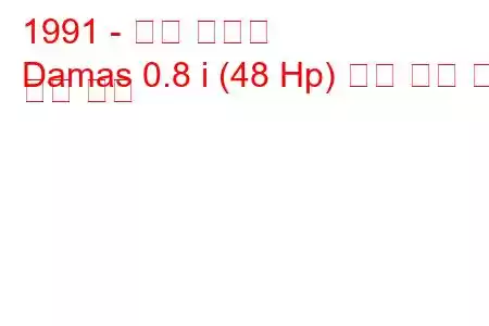 1991 - 대우 다마스
Damas 0.8 i (48 Hp) 연료 소비 및 기술 사양