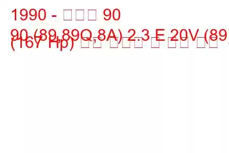 1990 - 아우디 90
90 (89,89Q,8A) 2.3 E 20V (89) (167 Hp) 연료 소비량 및 기술 사양