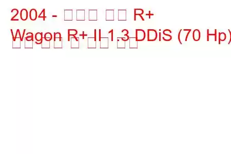 2004 - 스즈키 왜건 R+
Wagon R+ II 1.3 DDiS (70 Hp) 연료 소비 및 기술 사양