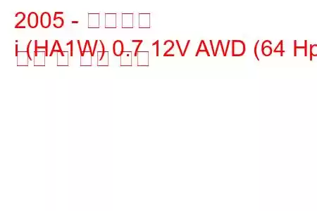 2005 - 미쓰비시
i (HA1W) 0.7 12V AWD (64 Hp) 연비 및 기술 사양