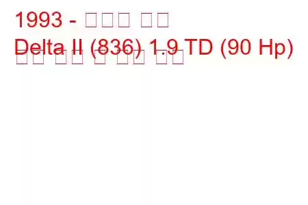 1993 - 란시아 델타
Delta II (836) 1.9 TD (90 Hp) 연료 소비 및 기술 사양