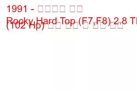 1991 - 다이하츠 록키
Rocky Hard Top (F7,F8) 2.8 TD (102 Hp) 연료 소비 및 기술 사양