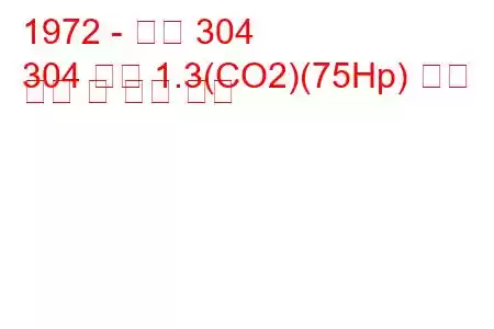 1972 - 푸조 304
304 쿠페 1.3(CO2)(75Hp) 연료 소비 및 기술 사양