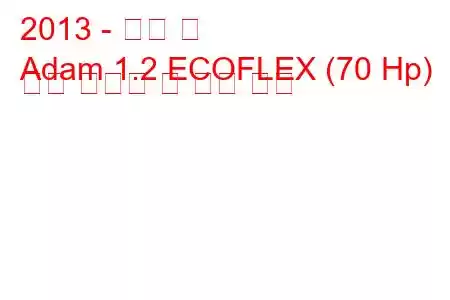 2013 - 오펠 맨
Adam 1.2 ECOFLEX (70 Hp) 연료 소비량 및 기술 사양