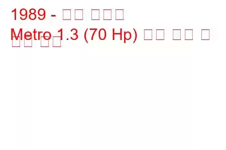 1989 - 지오 지하철
Metro 1.3 (70 Hp) 연료 소비 및 기술 사양