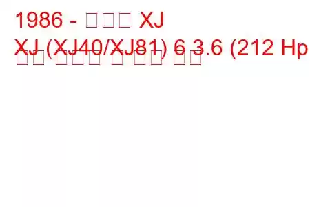 1986 - 재규어 XJ
XJ (XJ40/XJ81) 6 3.6 (212 Hp) 연료 소비량 및 기술 사양