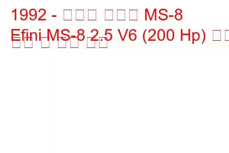 1992 - 마쓰다 에피니 MS-8
Efini MS-8 2.5 V6 (200 Hp) 연료 소비 및 기술 사양