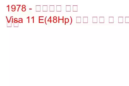 1978 - 시트로엥 비자
Visa 11 E(48Hp) 연료 소비 및 기술 사양