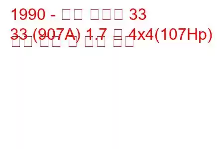 1990 - 알파 로미오 33
33 (907A) 1.7 즉 4x4(107Hp) 연료 소비 및 기술 사양