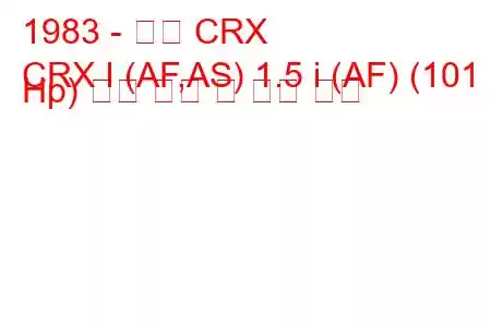 1983 - 혼다 CRX
CRX I (AF,AS) 1.5 i (AF) (101 Hp) 연료 소비 및 기술 사양