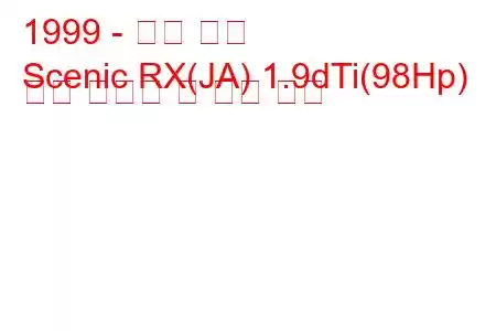 1999 - 르노 세닉
Scenic RX(JA) 1.9dTi(98Hp) 연료 소비량 및 기술 사양