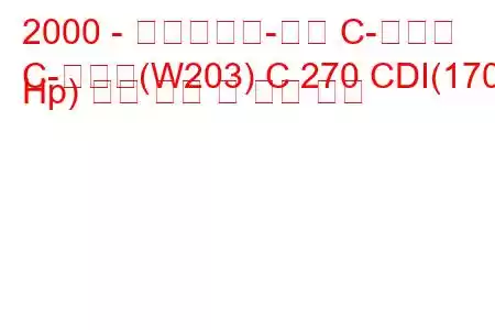 2000 - 메르세데스-벤츠 C-클래스
C-클래스(W203) C 270 CDI(170 Hp) 연료 소비 및 기술 사양