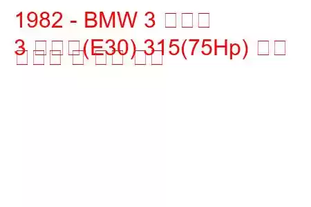 1982 - BMW 3 시리즈
3 시리즈(E30) 315(75Hp) 연료 소비량 및 기술 사양