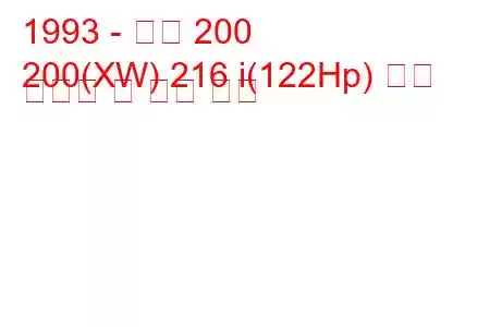 1993 - 로버 200
200(XW) 216 i(122Hp) 연료 소비량 및 기술 사양