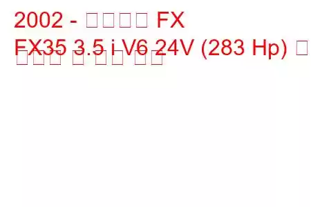 2002 - 인피니티 FX
FX35 3.5 i V6 24V (283 Hp) 연료 소비량 및 기술 사양