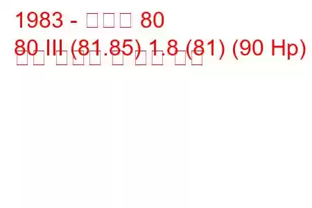 1983 - 아우디 80
80 III (81.85) 1.8 (81) (90 Hp) 연료 소비량 및 기술 사양