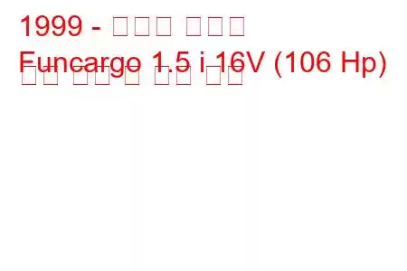 1999 - 토요타 펀카고
Funcargo 1.5 i 16V (106 Hp) 연료 소비 및 기술 사양