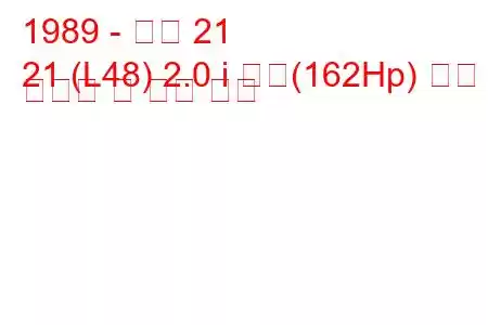 1989 - 르노 21
21 (L48) 2.0 i 터보(162Hp) 연료 소비량 및 기술 사양