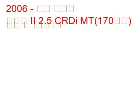 2006 - 기아 쏘렌토
쏘렌토 II 2.5 CRDi MT(170마력) 연비 및 기술사양