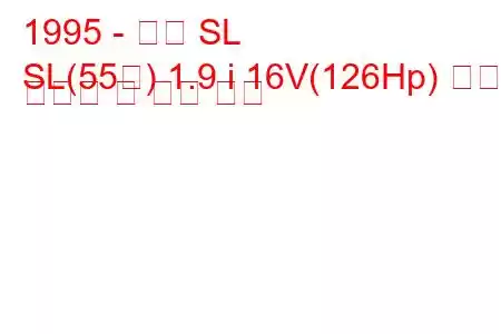 1995 - 새턴 SL
SL(55형) 1.9 i 16V(126Hp) 연료 소비량 및 기술 사양