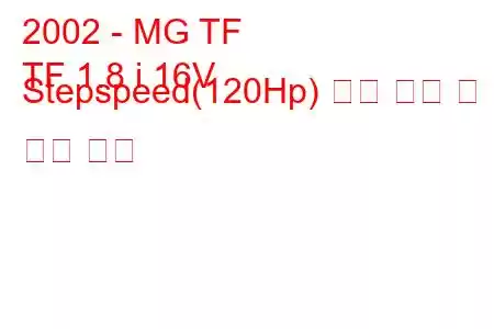 2002 - MG TF
TF 1.8 i 16V Stepspeed(120Hp) 연료 소비 및 기술 사양