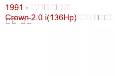 1991 - 토요타 크라운
Crown 2.0 i(136Hp) 연료 소비량 및 기술 사양