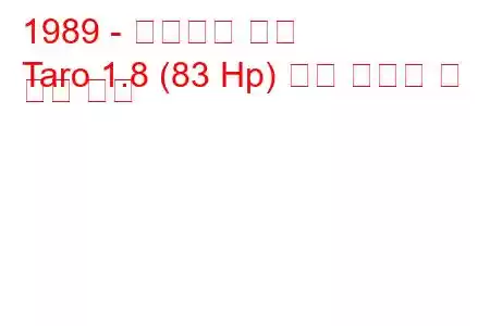 1989 - 폭스바겐 타로
Taro 1.8 (83 Hp) 연료 소비량 및 기술 사양
