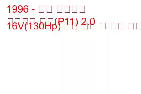 1996 - 닛산 프리메라
프리메라 해치(P11) 2.0 16V(130Hp) 연료 소비 및 기술 사양