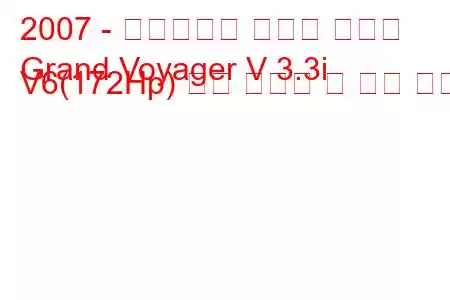 2007 - 크라이슬러 그랜드 보이저
Grand Voyager V 3.3i V6(172Hp) 연료 소비량 및 기술 사양