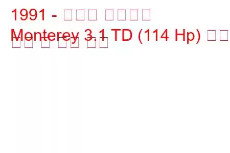 1991 - 복스홀 몬터레이
Monterey 3.1 TD (114 Hp) 연료 소비 및 기술 사양