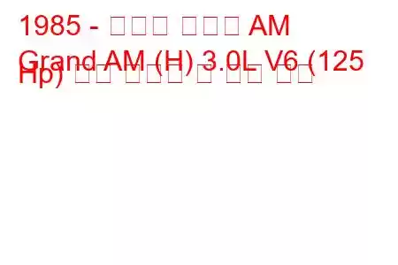 1985 - 폰티악 그랜드 AM
Grand AM (H) 3.0L V6 (125 Hp) 연료 소비량 및 기술 사양