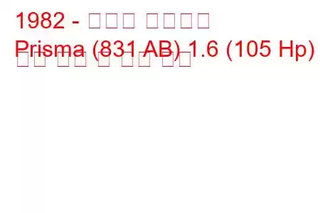 1982 - 란시아 프리즈마
Prisma (831 AB) 1.6 (105 Hp) 연료 소비 및 기술 사양