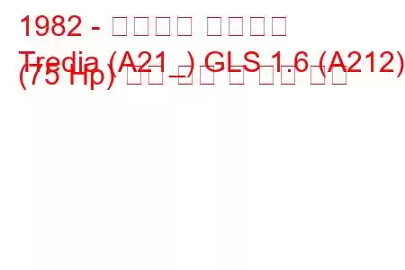 1982 - 미쓰비시 트레디아
Tredia (A21_) GLS 1.6 (A212) (75 Hp) 연료 소비 및 기술 사양