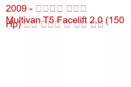 2009 - 폭스바겐 멀티밴
Multivan T5 Facelift 2.0 (150 Hp) 연료 소비량 및 기술 사양