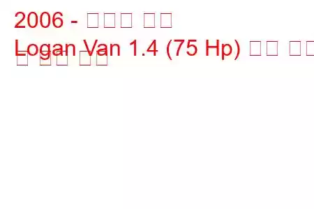 2006 - 다시아 로건
Logan Van 1.4 (75 Hp) 연료 소비 및 기술 사양